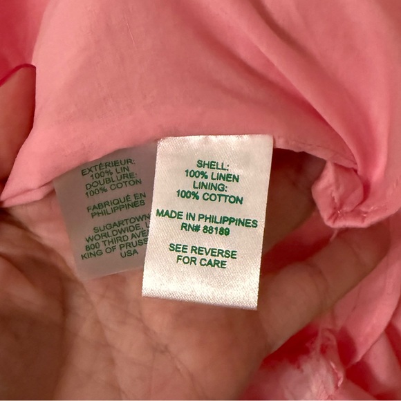 Size 14 Lilly Pulitzer Pink Linen Calina Floral Fit & Flare Midi Dress, NWT - Picture 9 of 11